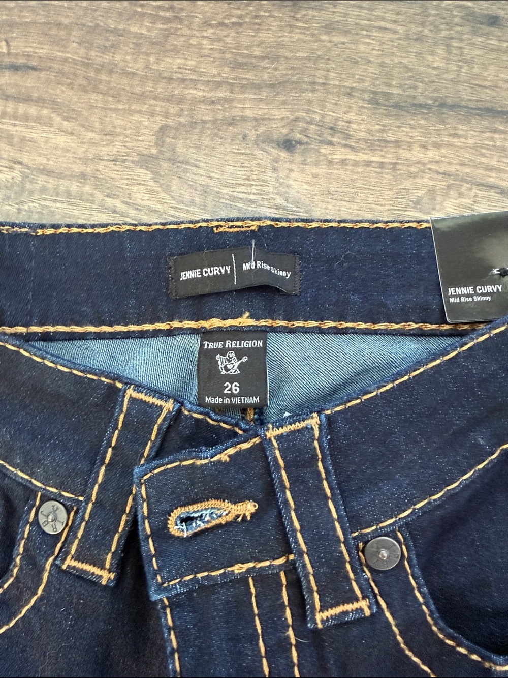 True Religion Skinny Jeans in Dark Indigo with Contrast Stitching